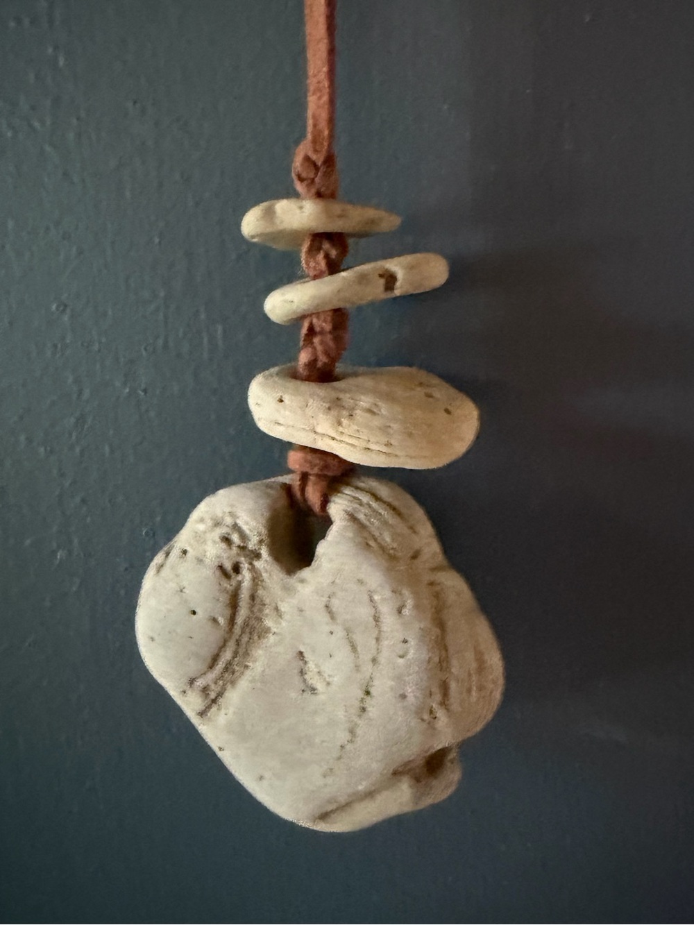 🌊Lake Michigan Hag Stone Talisman – 4 Stone Good Luck Charm 🌊 Approx. 8”